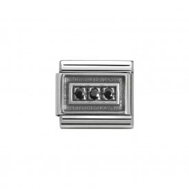 Composable Classic Link "3 In Black" Silver CZ 330314-04