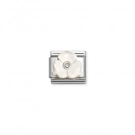 Composable Classic Link 3 Petal Flower White Stone 330512/24