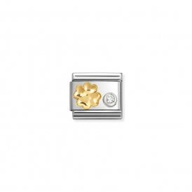 Composable Classic Link 4-Leaf Gold Clover CZ Silver 630301/03