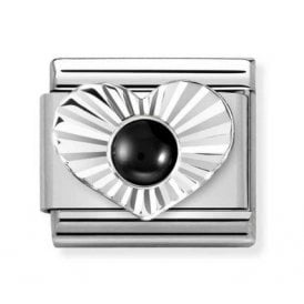 Composable Classic Link "Agate Heart" Silver 330508-02 