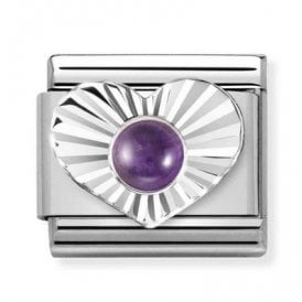Composable Classic Link "Amethyst Heart" Silver 330508-35 