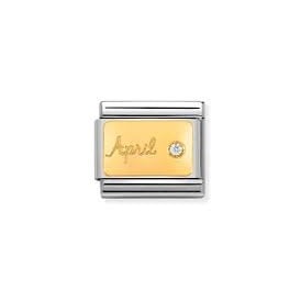Composable Classic Link "April Diamond" Gold  030519-04 
