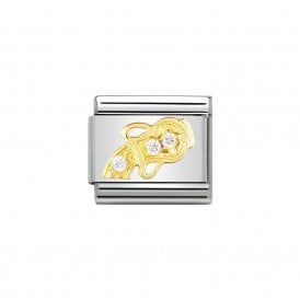 Composable Classic Link "Aquarius" Gold & CZ 030302-11