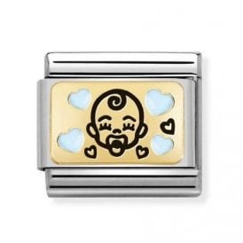 Composable Classic Link "Baby Bluehearts" Gold 030289-02 