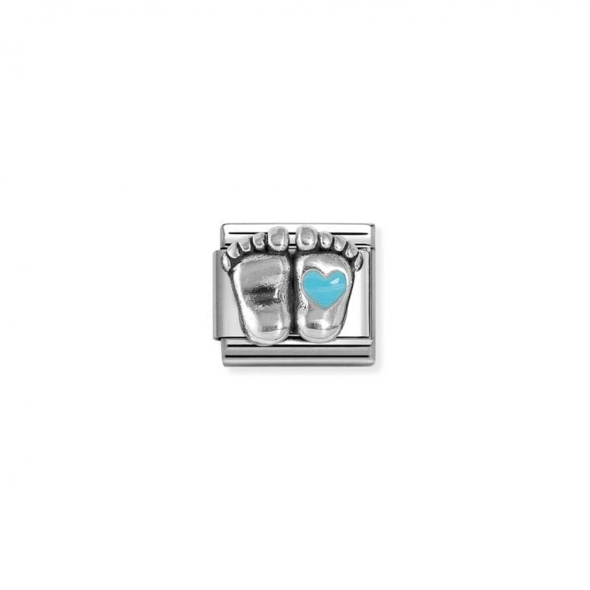 Nomination Composable Classic Link Baby Feet Light Blue Heart 330204/30