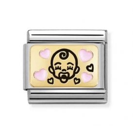 Composable Classic Link "Baby Pinkhearts" Gold  030289-01 