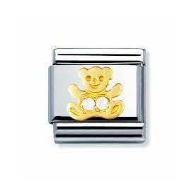 Composable Classic Link "Bear" White CZ Gold 030304-01