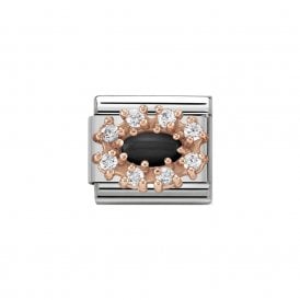 Composable Classic Link "Black Agate" Rose Gold 430308-02