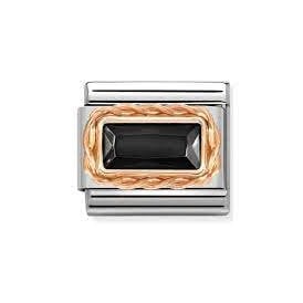 Composable Classic Link "Black Baguette" Rose Gold 430604-011 