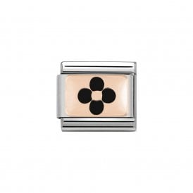 Composable Classic Link "Black Flower" Rose Gold 430201-12