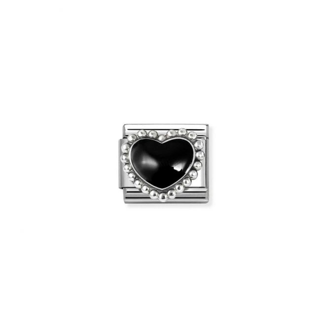Nomination Composable Classic Link Black Heart Beaded Setting 330204/38