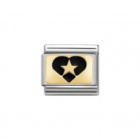 Composable Classic Link "Black Heart" Gold 030284-19 