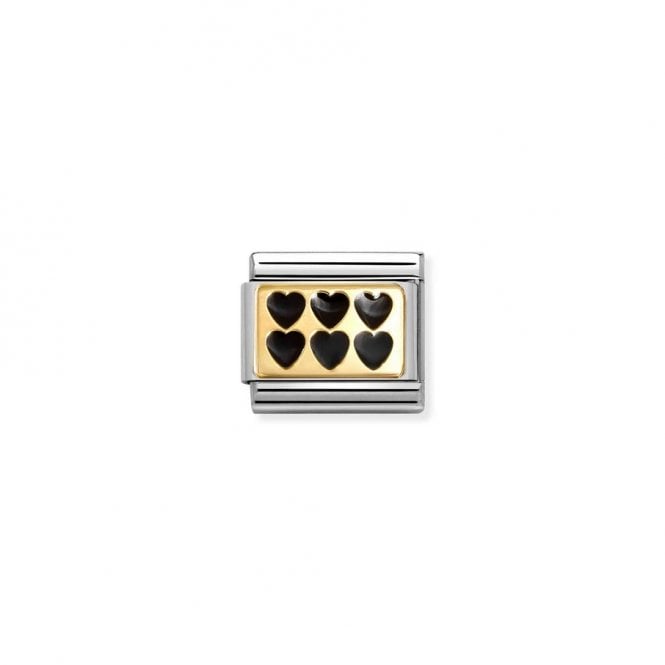 Nomination Composable Classic Link Black Hearts 030284/67