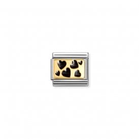 Composable Classic Link Black Hearts Plaque 030284/68