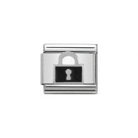 Composable Classic Link "Black Padlock" Silver 330202-06