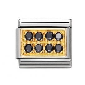 Composable Classic Link "Black Pave" Gold 030314-10 