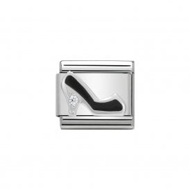 Composable Classic Link "Black Shoe" Silver & CZ 330305-09