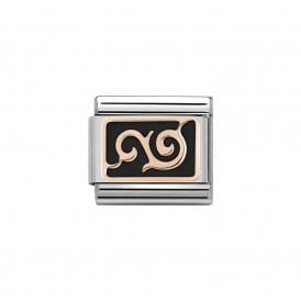 Composable Classic Link "Black Swirl" Rose Gold 430201-16