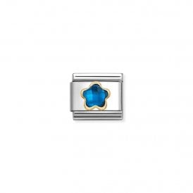 Composable Classic Link Blue CZ Flower Charm 030615/007