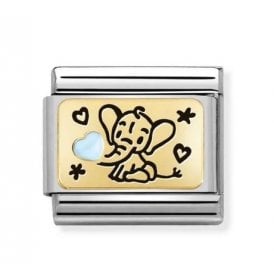 Composable Classic Link "Blue Elephant" Gold  030289-04 