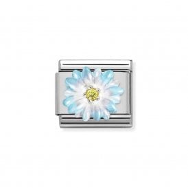 Composable Classic Link "Blue Flower" Silver  330321-06