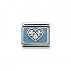 Composable Classic Link "Blue Heart" Silver 330306-07