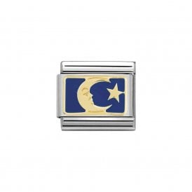Composable Classic Link "Blue Moon & Stars" Gold 030284/45 