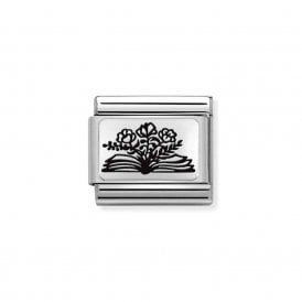 Composable Classic Link "Book With Flowers" Silver 330111/27 