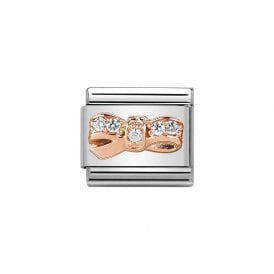 Composable Classic Link "Bow Cherie" Rose Gold CZ 430302-12
