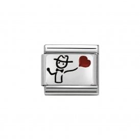 Composable Classic Link "Boy Heart Balloon" Silver 330208-09