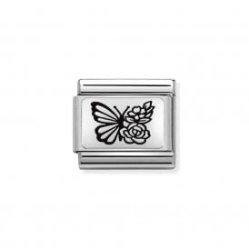 Composable Classic Link "Butterfly With Flowers" Silver 330111/22 