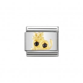 Composable Classic Link "Cat" Black CZ Gold 030304-50