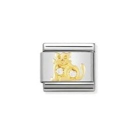 Composable Classic Link "Cat" White CZ Gold 030304-41