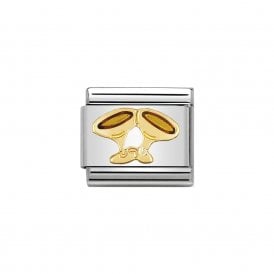 Composable Classic Link "Champagne Glasses" Gold 030209-24