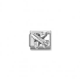 Composable Classic Link Charm Airplane with CZ 330327/19