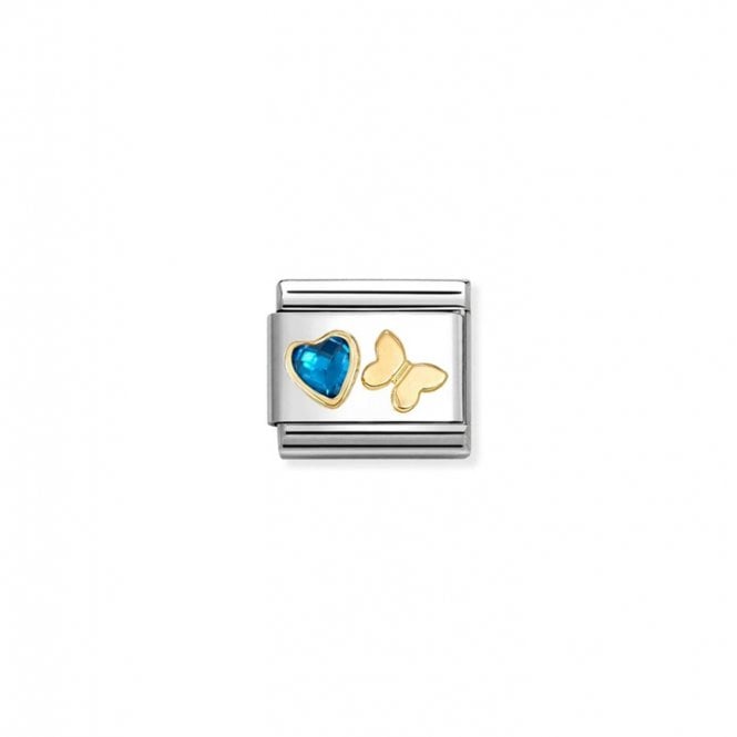 Nomination Composable Classic Link Charm Blue CZ Heart Butterfly 030613/16