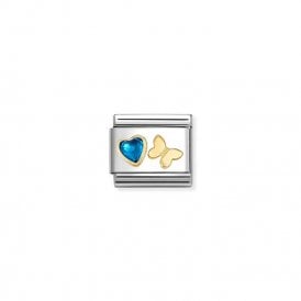 Composable Classic Link Charm Blue CZ Heart Butterfly 030613/16