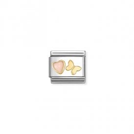 Composable Classic Link Charm Pink Coral Heart Butterfly 030523/12