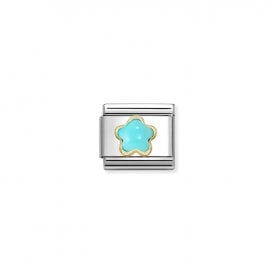 Composable Classic Link Charm Turquoise Flower 030522/06
