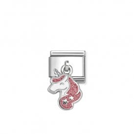 Composable Classic Link Charm Unicorn Pink Glitter 331805/20