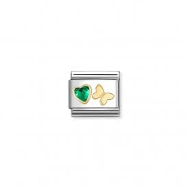 Composable Classic Link Charm Verde CZ Heart Butterfly 030613/15