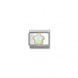 Composable Classic Link Charm White Opal Flower 030522/07