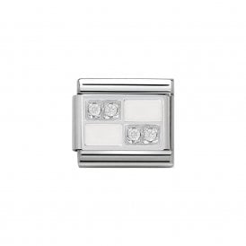 Composable Classic Link "Chessboard White" Silver 330306-02