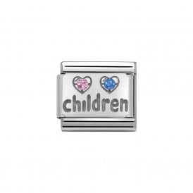 Composable Classic Link "Children Hearts" Silver & CZ 330304-15