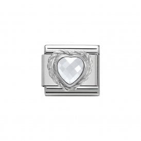 Composable Classic Link "Clear Heart" Silver & CZ 330603/010