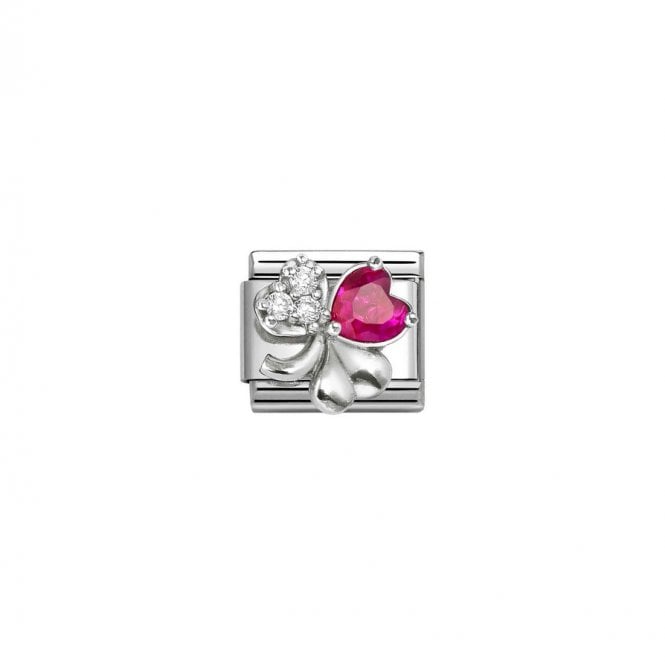 Nomination Composable Classic Link Clover White-Red CZ 330322/11