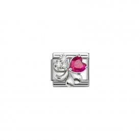 Composable Classic Link Clover White-Red CZ 330322/11