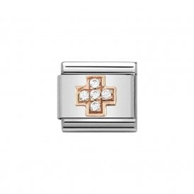 Composable Classic Link "Cross" Rose Gold CZ 430302-29
