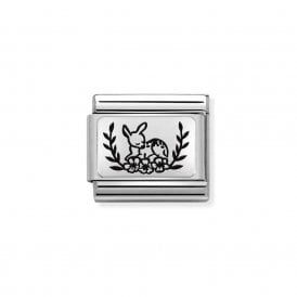 Composable Classic Link "Deer With Flowers" Silver  330111-17 
