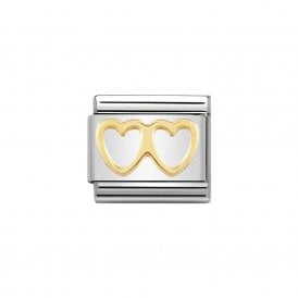Composable Classic Link "Double Heart" Gold 030116/03